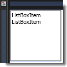 Artboard view: SimpleListBox after two items are added