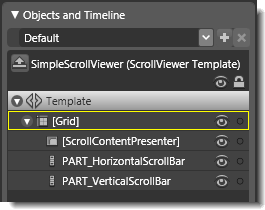 Objects view: The basic parts (template) of SimpleScrollViewer