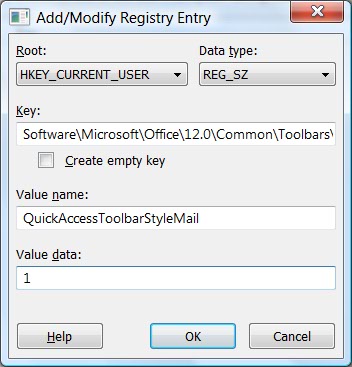 Add a registry value to deploy with Office OCT