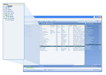 Contents pane, located on the left side of the Library feature 